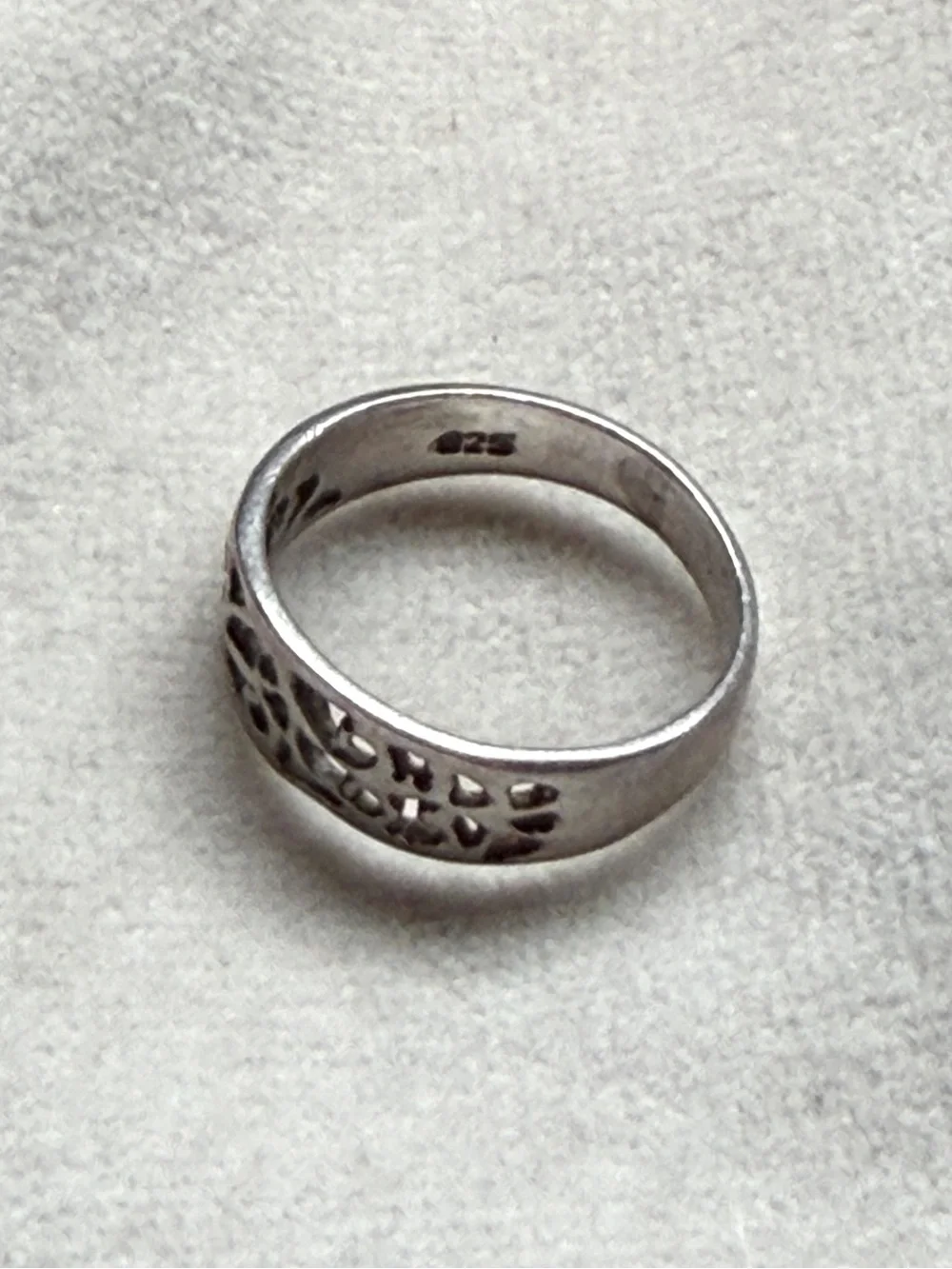Solid 925 Sterling Silver Ornament Outline Ring